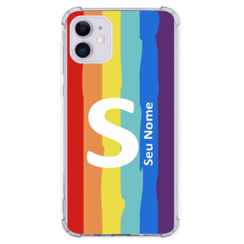 Capinha para celular - Personalizada com nome - Arco-íris 01