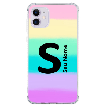 Capinha para celular - Personalizada com nome - Arco-íris 03