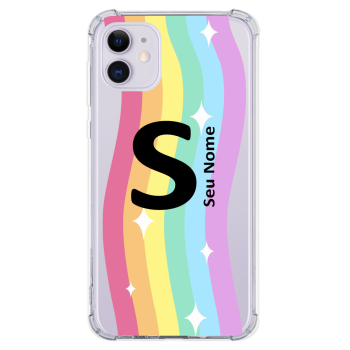 Capinha para celular - Personalizada com nome - Arco-íris 04