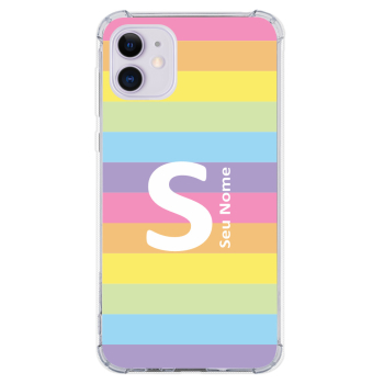 Capinha para celular - Personalizada com nome - Arco-íris 05