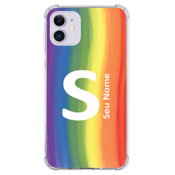 Capinha para celular - Personalizada com nome - Arco-íris 06