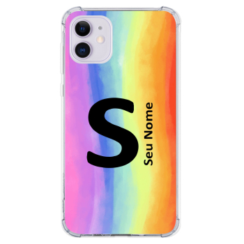 Capinha para celular - Personalizada com nome - Arco-íris 07