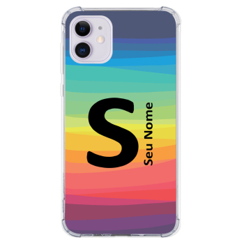 Capinha para celular - Personalizada com nome - Arco-íris 08