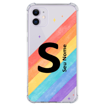 Capinha para celular - Personalizada com nome - Arco-íris 09