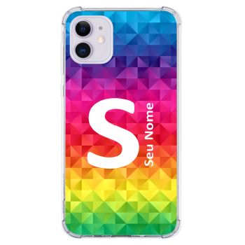 Capinha para celular - Personalizada com nome - Arco-íris 13