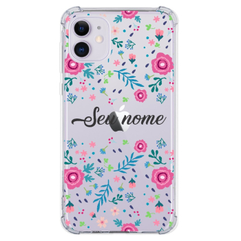 Capinha para celular - Personalizada com nome - Flores 01