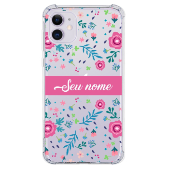 Capinha para celular - Personalizada com nome - Flores 04