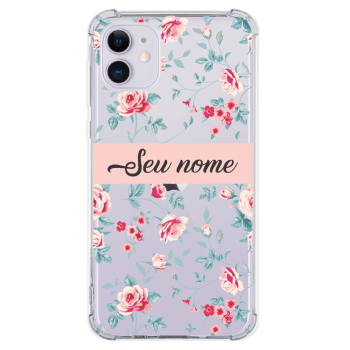 Capinha para celular - Personalizada com nome - Flores 05