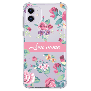 Capinha para celular - Personalizada com nome - Flores 06