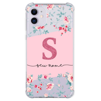 Capinha para celular - Personalizada com nome - Flores 08