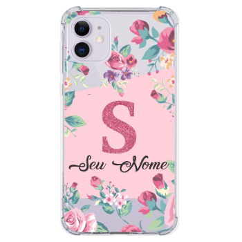 Capinha para celular - Personalizada com nome - Flores 09