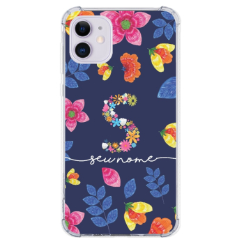 Capinha para celular - Personalizada com nome - Flores 20