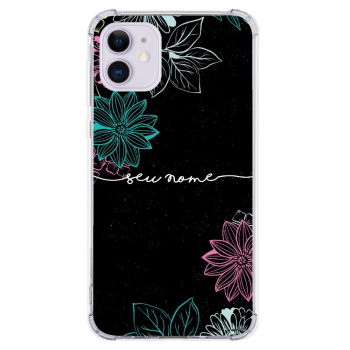 Capinha para celular - Personalizada com nome - Flores 25