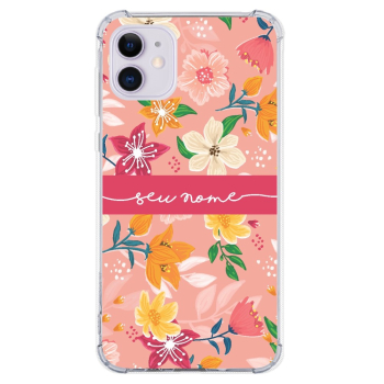 Capinha para celular - Personalizada com nome - Flores 34