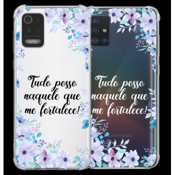 Capinha para celular - Personalizada com texto - Flores 54