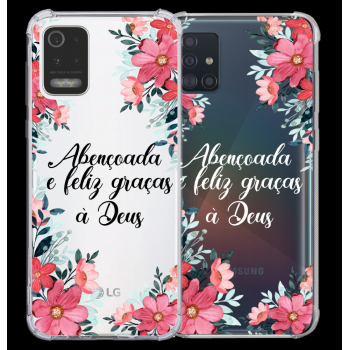 Capinha para celular - Personalizada com texto - Flores 55