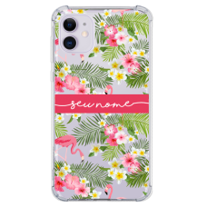 Capinha para celular - Personalizada com nome - Flamingo 06 